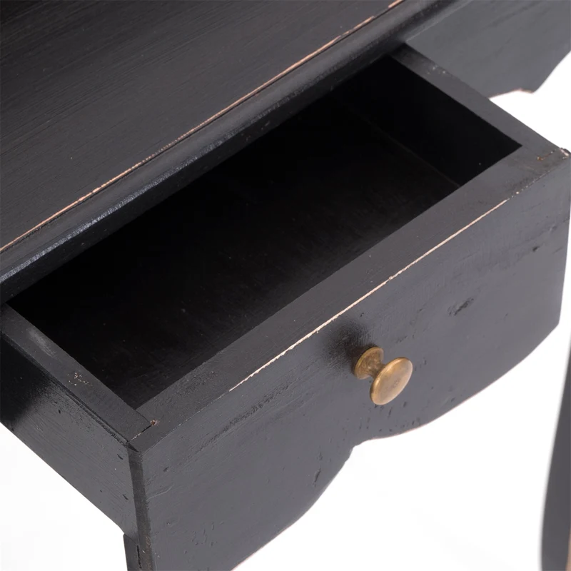 MASSIVHOLZ SEKRETÄR NAPOLEON 92x80cm(HxB) | Massivholz Schreibtisch | Farbe: 09 voodoo - schwarz