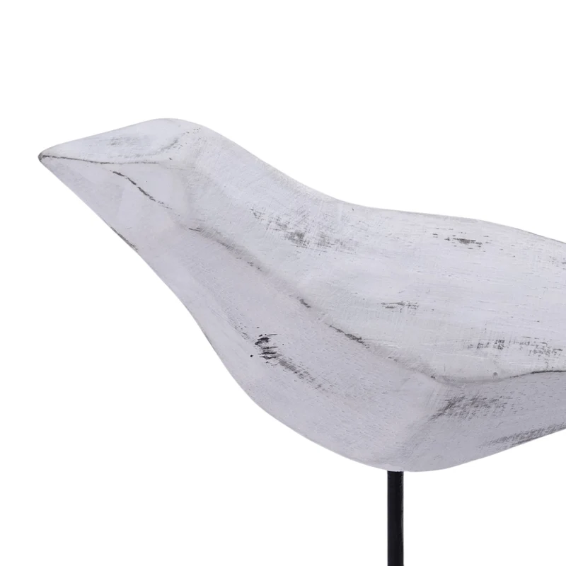 VOGEL SKULPTUR 3er Set "KIKKI" | Metall, weiß | Vogel Aufsteller, Deko