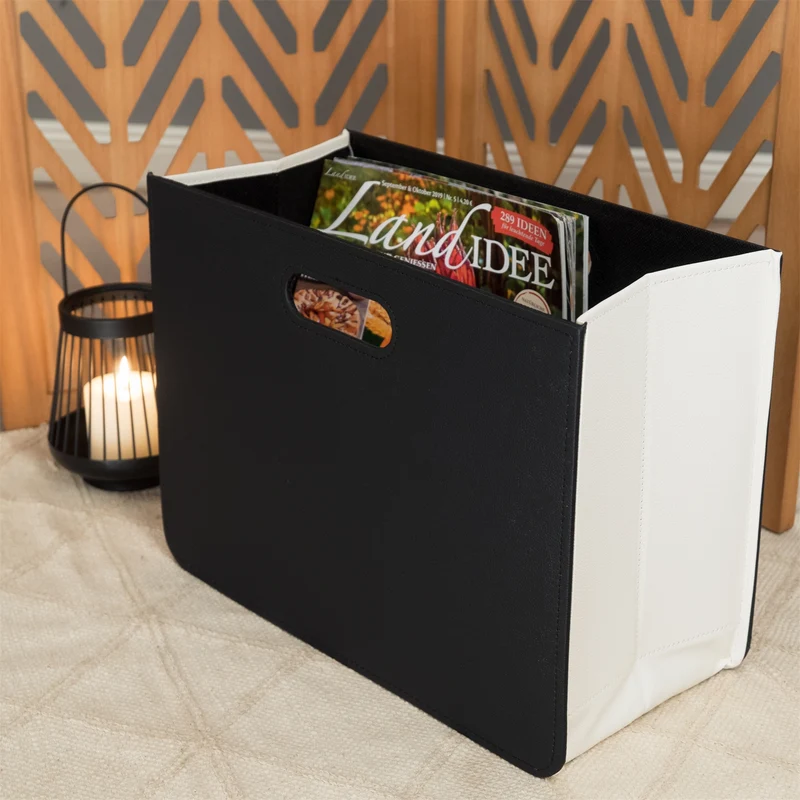 ZEITUNGSKORB "BUSINESS" | schwarz weiß | Magazinsammler, Zeitungsbox