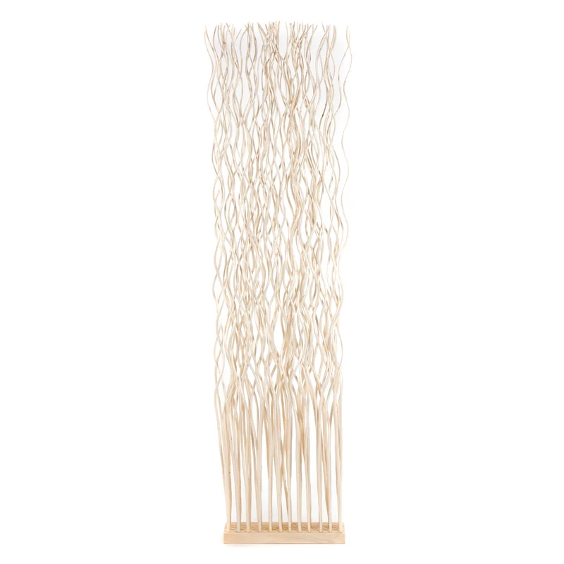 RAUMTEILER "WAVE" | Weidenholz, 170x40cm (HxB) | Paravent, Trennwand | Farbe: geblichen