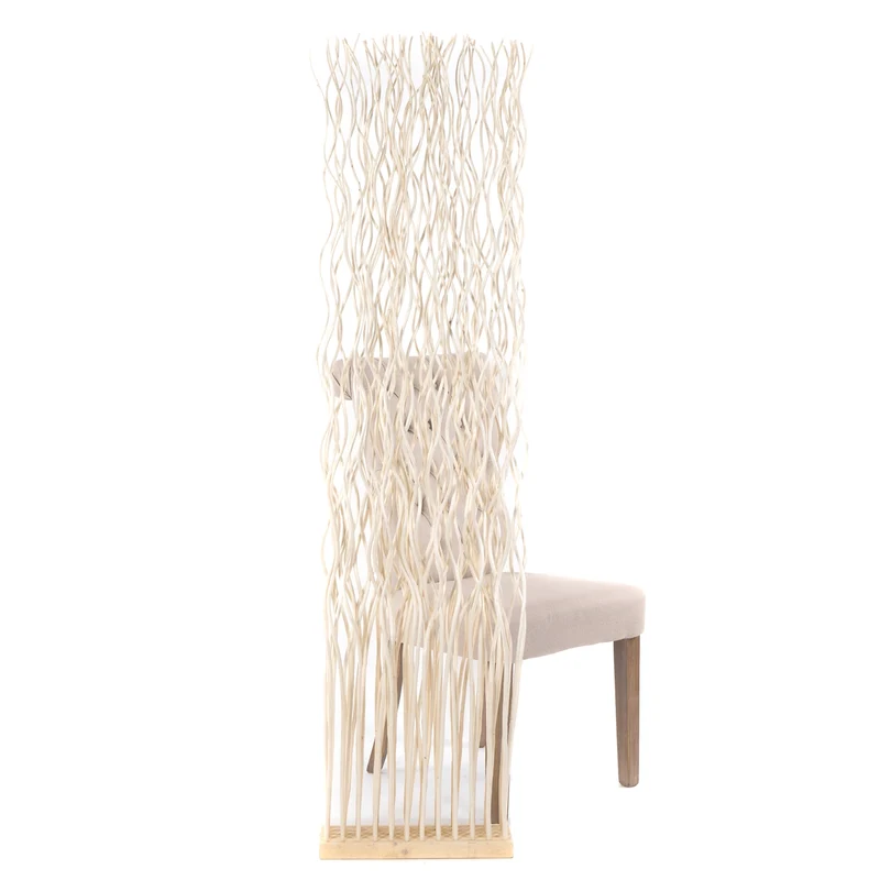 RAUMTEILER "WAVE" | Weidenholz, 170x40cm (HxB) | Paravent, Trennwand | Farbe: geblichen