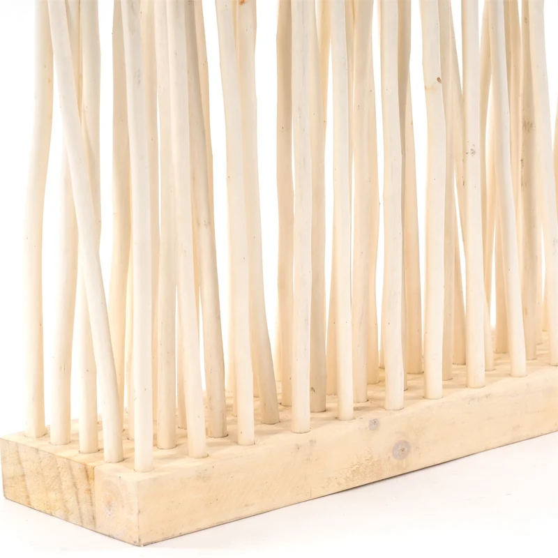 RAUMTEILER "WAVE" | Weidenholz, 170x40cm (HxB) | Paravent, Trennwand | Farbe: geblichen