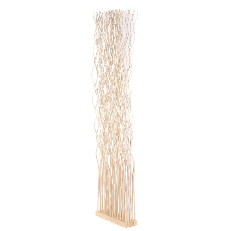 RAUMTEILER "WAVE" | Weidenholz, 170x40cm (HxB) | Paravent, Trennwand | Farbe: geblichen