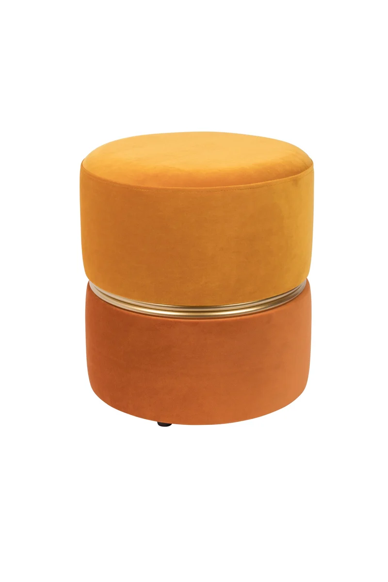 White Label Living Hocker Bubbly Sun – Textil, 35 × 35 × 39 cm