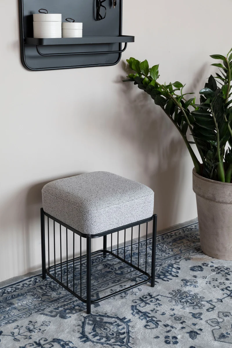 White Label Living Hocker Milou Square – Textil, 35 × 35 × 45 cm
