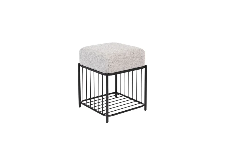 White Label Living Hocker Milou Square – Textil, 35 × 35 × 45 cm