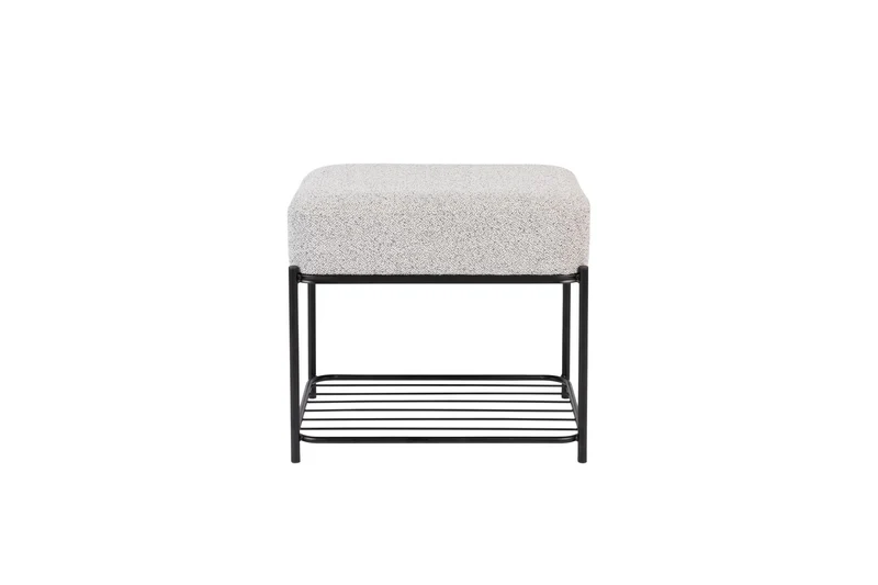 White Label Living Hocker Milou Rechteckig – Textil, 50 × 35 × 45 cm
