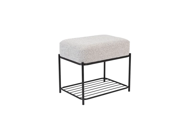 White Label Living Hocker Milou Rechteckig – Textil, 50 × 35 × 45 cm