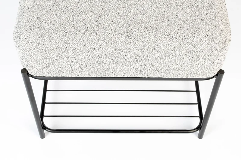 White Label Living Hocker Milou Rechteckig – Textil, 50 × 35 × 45 cm