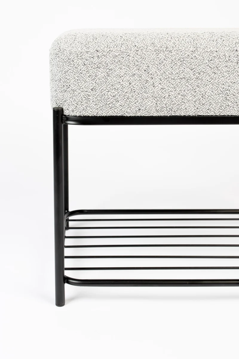 White Label Living Hocker Milou Rechteckig – Textil, 50 × 35 × 45 cm