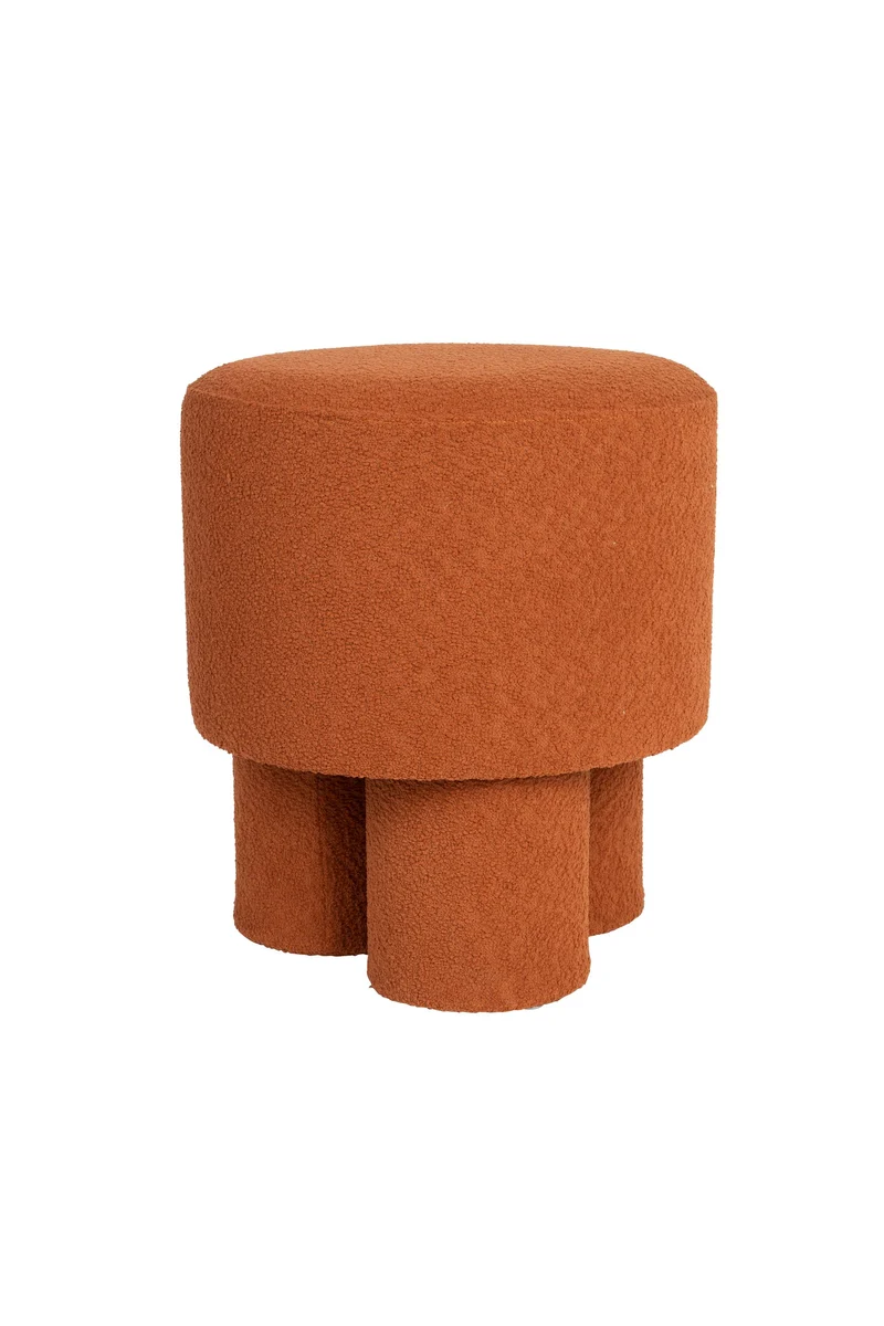 White Label Living Hocker Marcos Rot – Braun, Textil, 40 × 40 × 44 cm