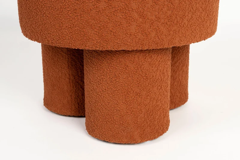 White Label Living Hocker Marcos Rot – Braun, Textil, 40 × 40 × 44 cm