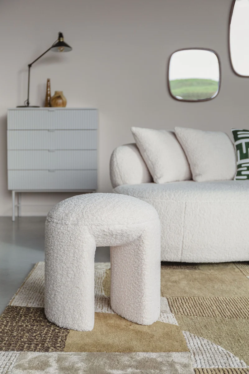White Label Living Hocker Noxx – Polyester, 42 × 42 × 46 cm