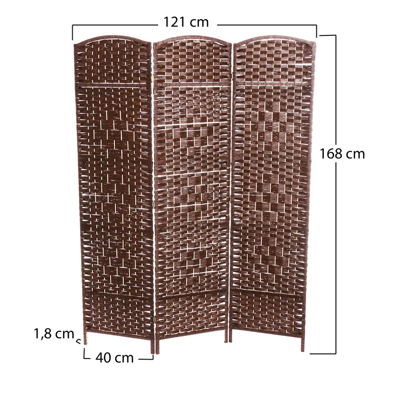 RAUMTEILER "QUINN" | Holz, 168x120cm | Natur Paravent | Farbe: hellbraun