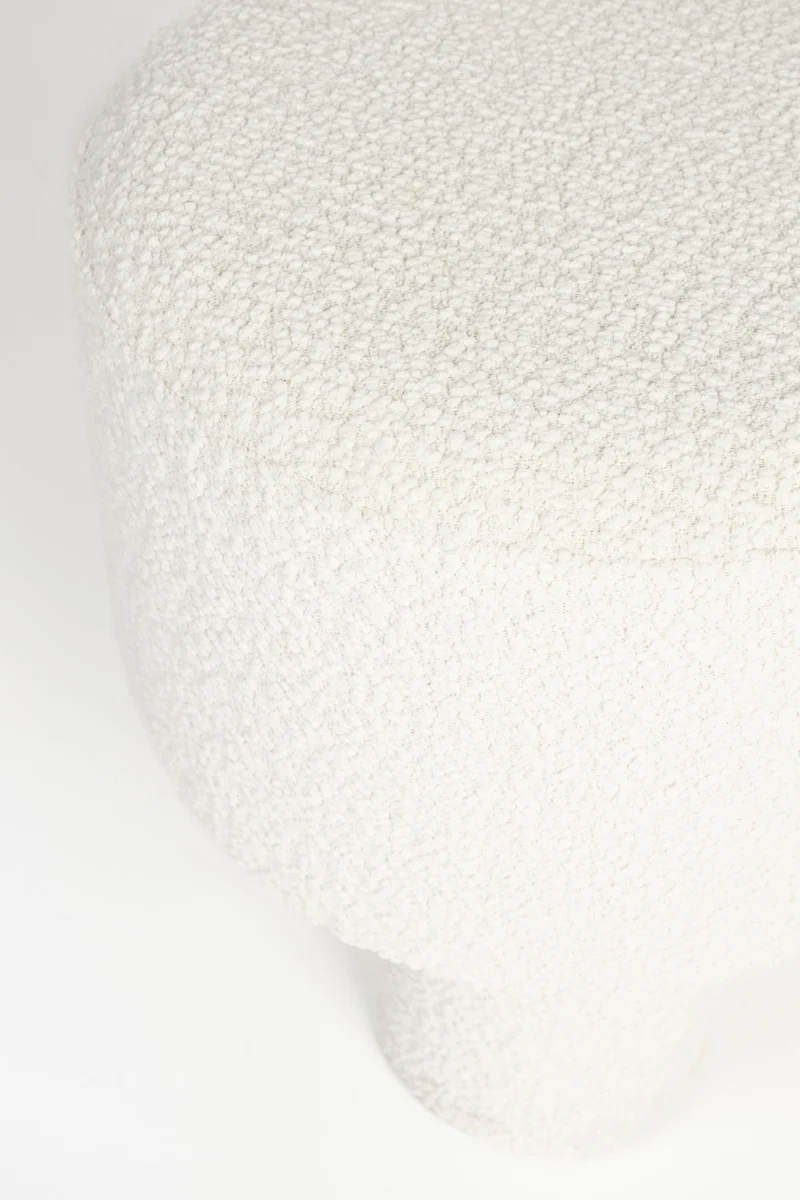 White Label Living Hocker Marcos – Weiß, Textil, 40 × 40 × 44 cm