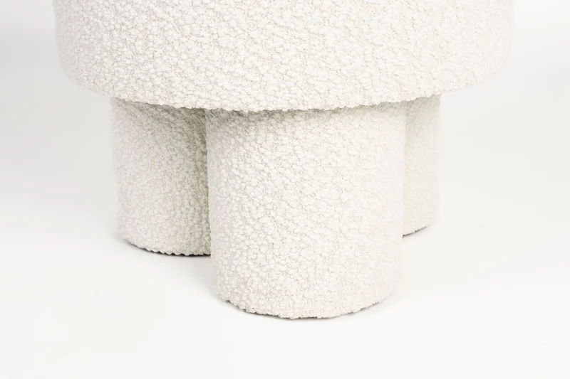 White Label Living Hocker Marcos – Weiß, Textil, 40 × 40 × 44 cm