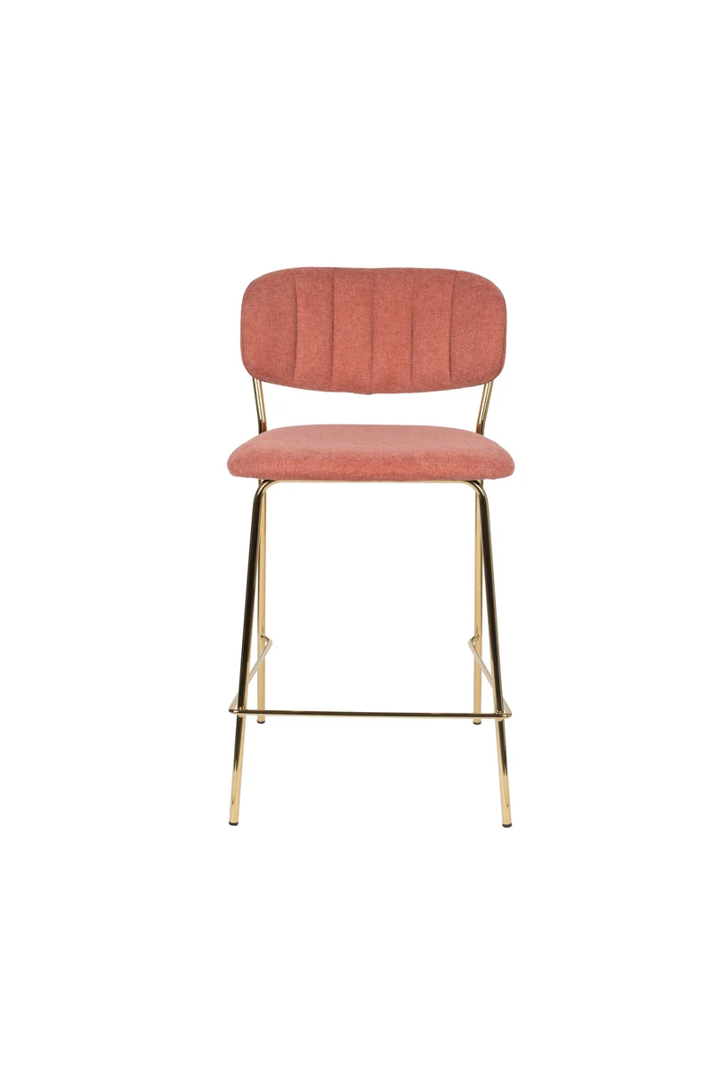 White Label Living Tresenhocker Jolien Gold/Pink – Textil, 54 × 48 × 89 cm, 2er-Set