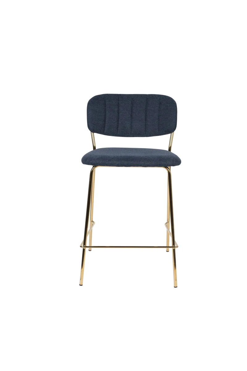 White Label Living Tresenhocker Jolien Gold/Dark Blue – Textil, 54 × 48 × 89 cm, 2er-Set