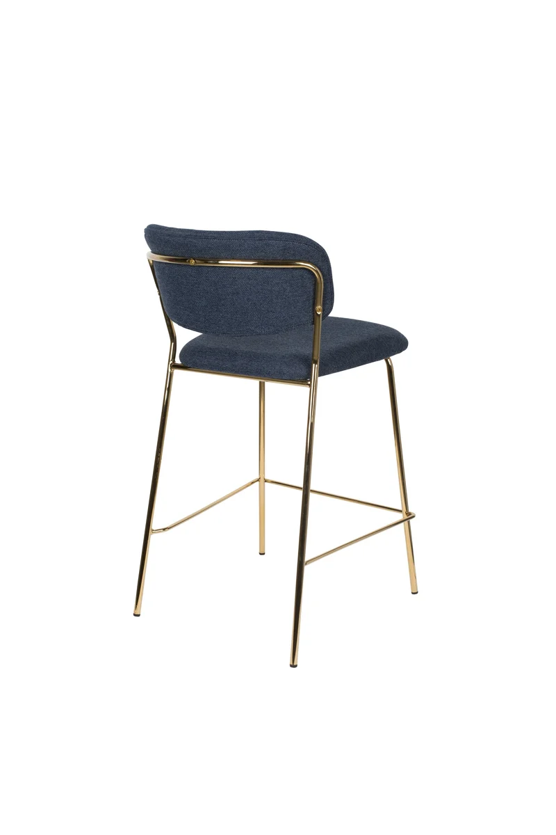 White Label Living Tresenhocker Jolien Gold/Dark Blue – Textil, 54 × 48 × 89 cm, 2er-Set