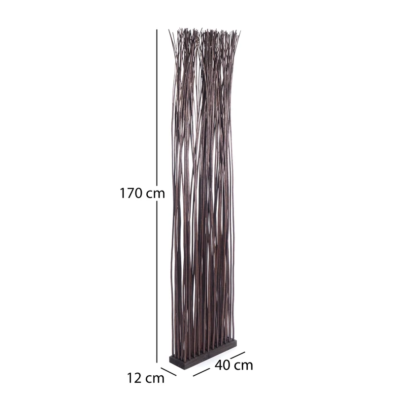 RAUMTEILER "SLIM" | Weide, 170x40cm | Paravent Zweige, Stellwand | Farbe: braun