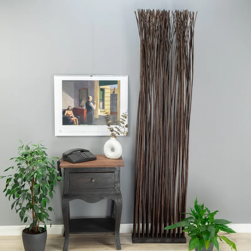 RAUMTEILER "SLIM" | Weide, 170x40cm | Paravent Zweige, Stellwand | Farbe: braun