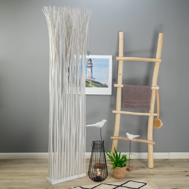 RAUMTEILER "SLIM" | Weide, 170x40cm | Paravent Zweige, Stellwand | Farbe: weiß