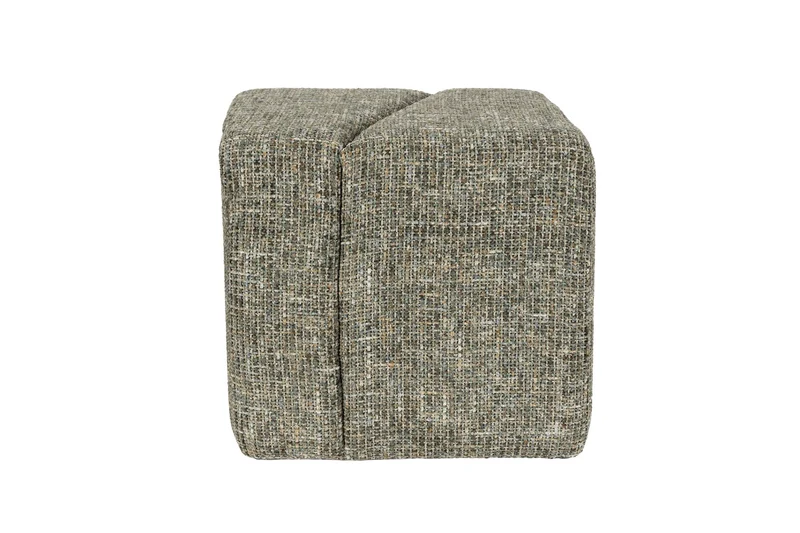 White Label Living Hocker Dance – Grün, Polyester, 40 × 48 × 45 cm