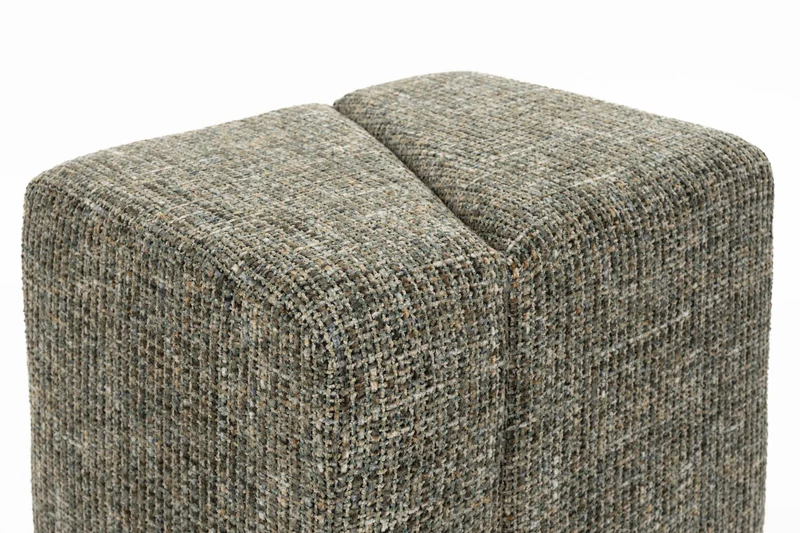 White Label Living Hocker Dance – Grün, Polyester, 40 × 48 × 45 cm