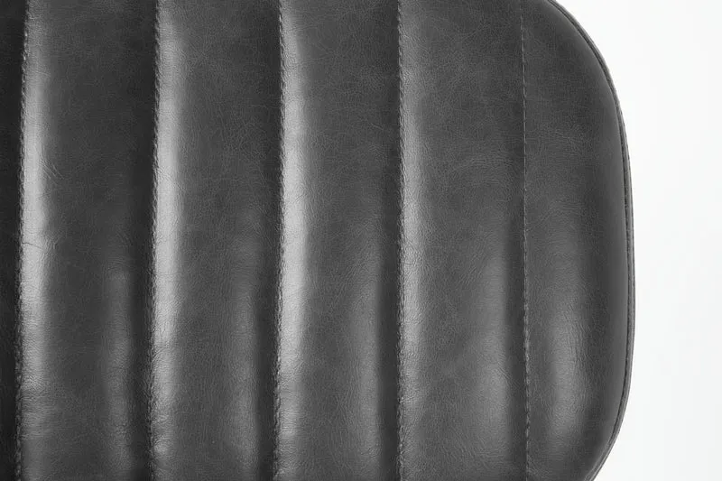 White Label Living Stuhl Jake Worn – Schwarz, PU-Kunstleder, 58 × 46 × 81 cm