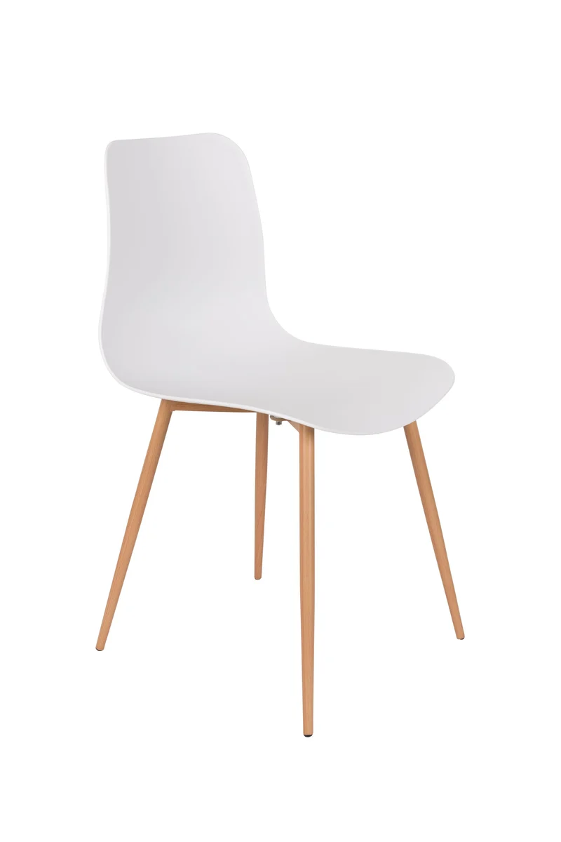White Label Living Stuhl Leon – Weiß, Polypropylen, 49 × 44,5 × 80 cm, 2er-Set