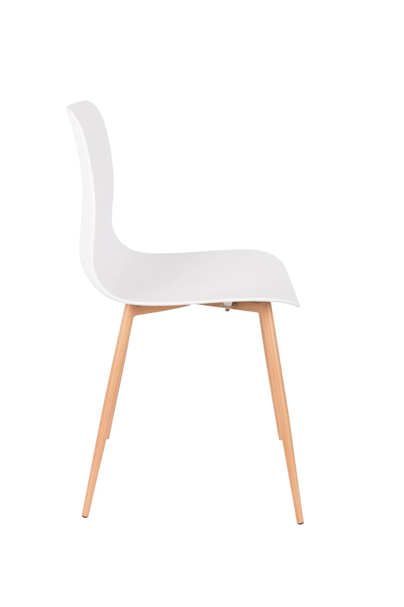 White Label Living Stuhl Leon – Weiß, Polypropylen, 49 × 44,5 × 80 cm, 2er-Set