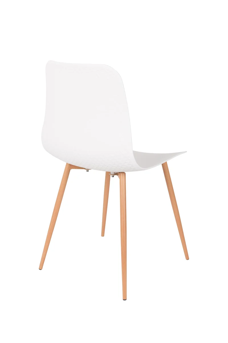 White Label Living Stuhl Leon – Weiß, Polypropylen, 49 × 44,5 × 80 cm, 2er-Set