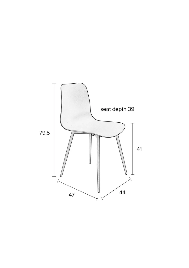 White Label Living Stuhl Leon – Weiß, Polypropylen, 49 × 44,5 × 80 cm, 2er-Set