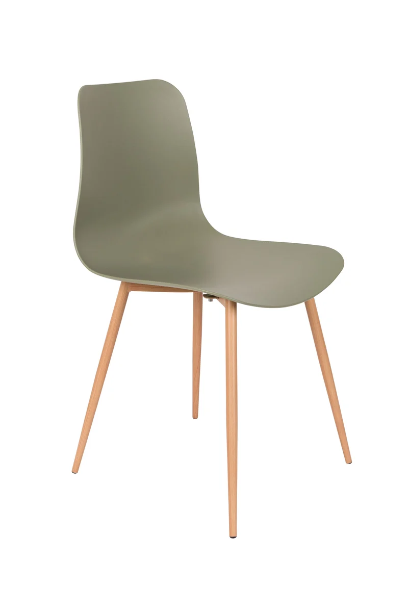 White Label Living Stuhl Leon – Grün, Polypropylen, 49 × 44,5 × 80 cm, 2er-Set