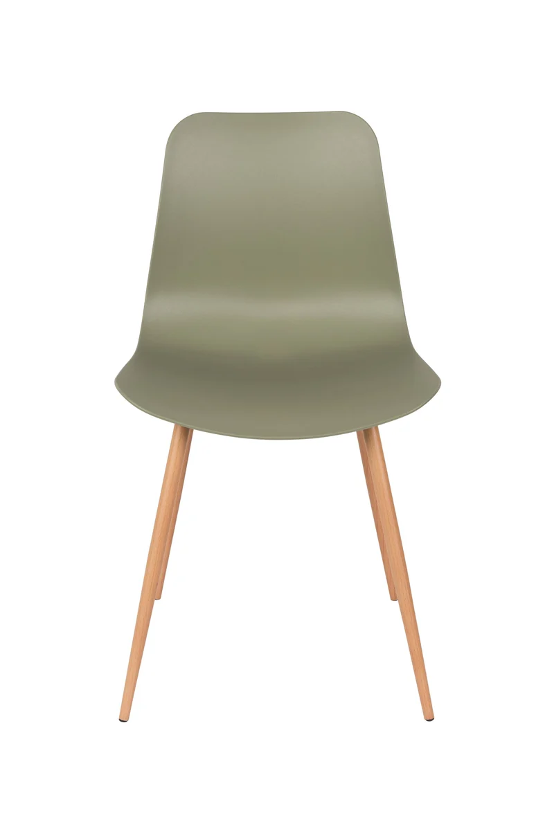 White Label Living Stuhl Leon – Grün, Polypropylen, 49 × 44,5 × 80 cm, 2er-Set