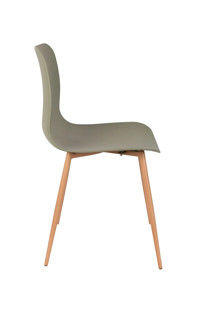 White Label Living Stuhl Leon – Grün, Polypropylen, 49 × 44,5 × 80 cm, 2er-Set
