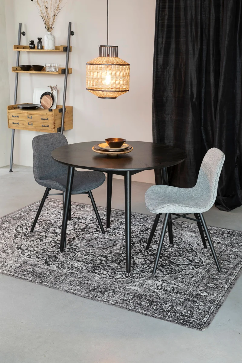 White Label Living Stuhl Lester Anthracite – Textil, 55 × 50 × 80,5 cm, 2er-Set