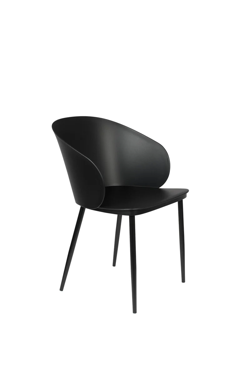 White Label Living Stuhl Gigi – Schwarz, Polypropylen, 53,5 × 57 × 81 cm, 2er-Set