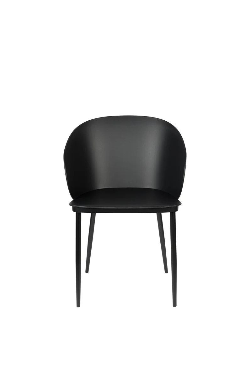 White Label Living Stuhl Gigi – Schwarz, Polypropylen, 53,5 × 57 × 81 cm, 2er-Set