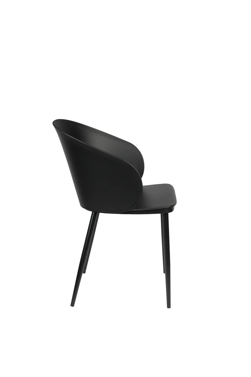 White Label Living Stuhl Gigi – Schwarz, Polypropylen, 53,5 × 57 × 81 cm, 2er-Set
