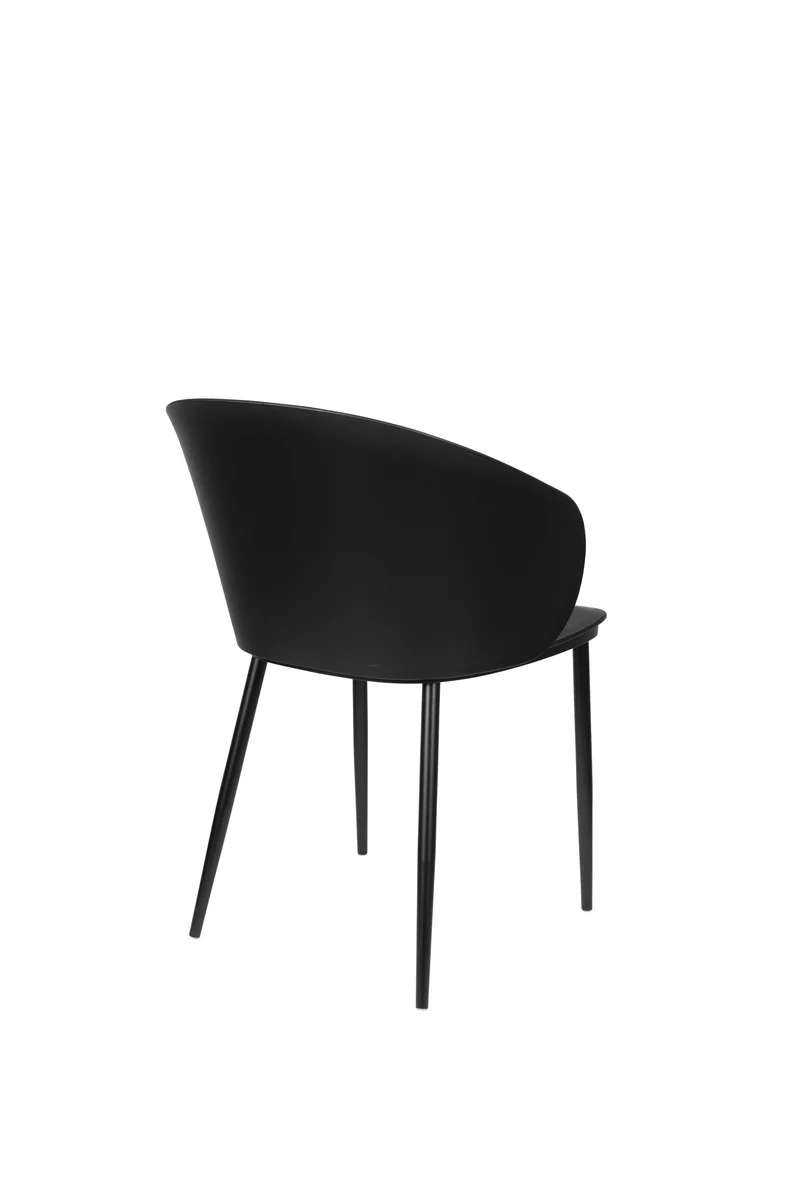White Label Living Stuhl Gigi – Schwarz, Polypropylen, 53,5 × 57 × 81 cm, 2er-Set