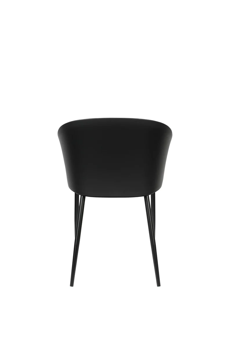 White Label Living Stuhl Gigi – Schwarz, Polypropylen, 53,5 × 57 × 81 cm, 2er-Set