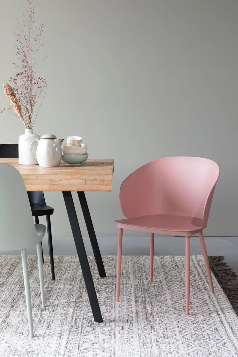 White Label Living Stuhl Gigi – Pink, Polypropylen, 53,5 × 57 × 81 cm, 2er-Set
