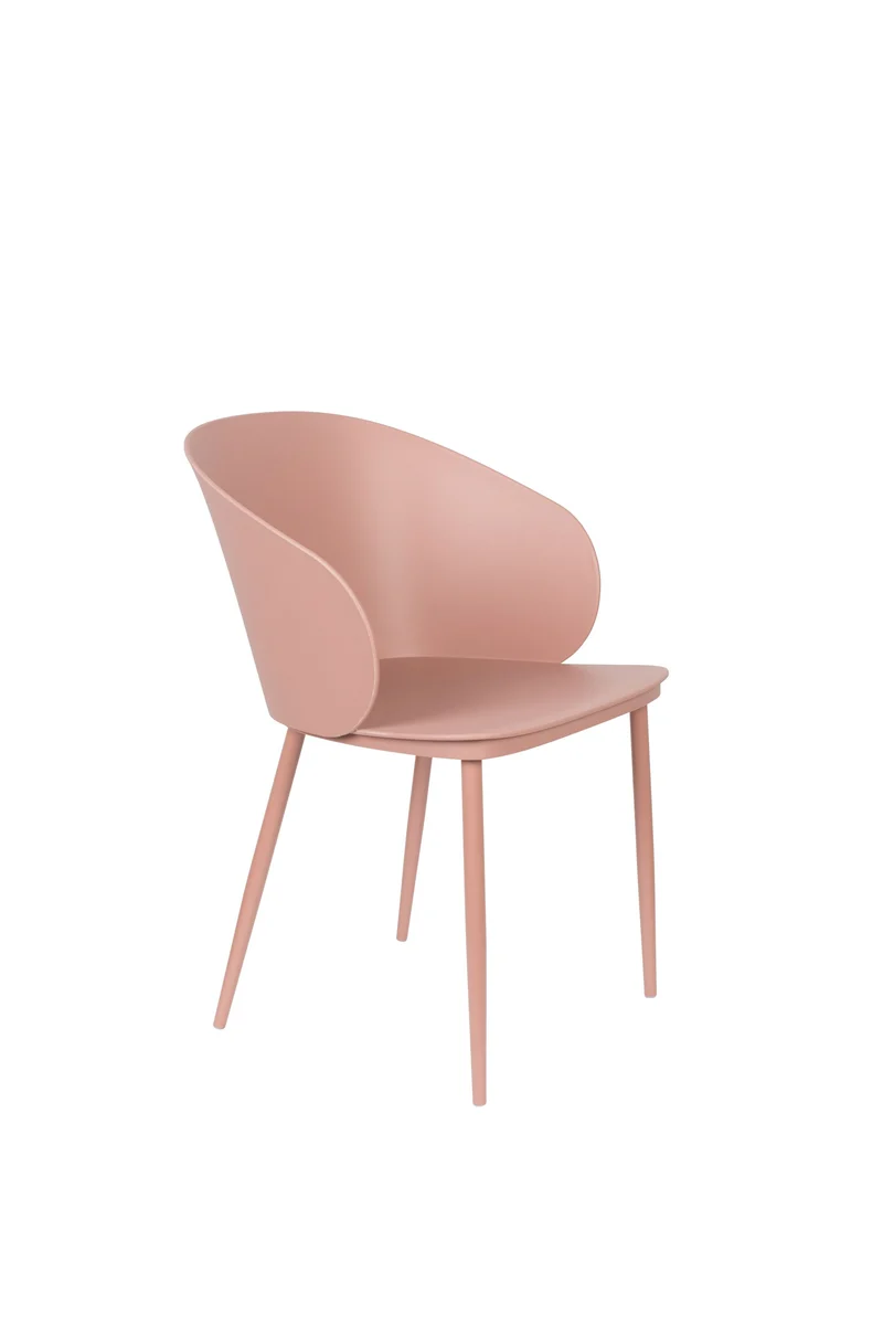 White Label Living Stuhl Gigi – Pink, Polypropylen, 53,5 × 57 × 81 cm, 2er-Set