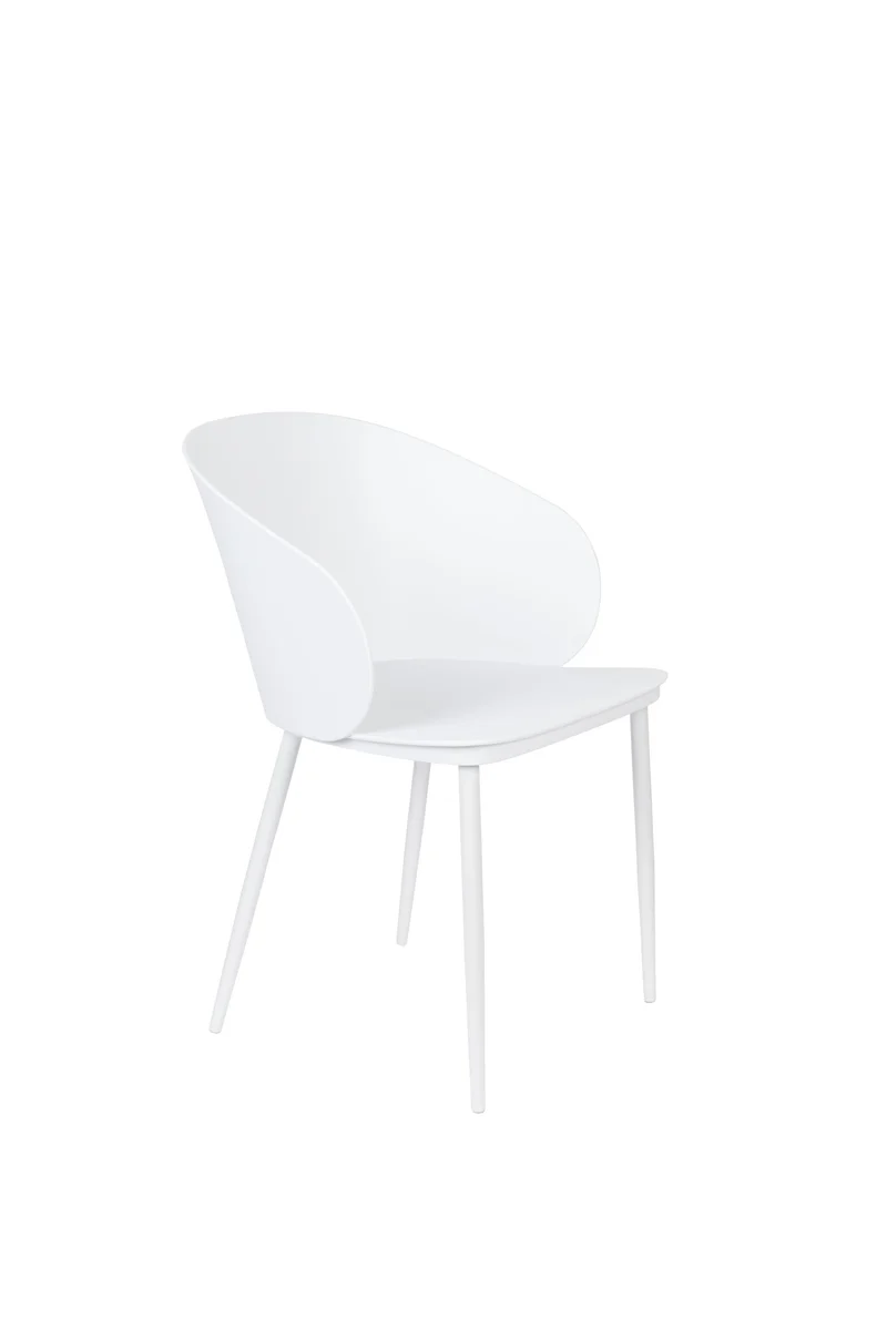 White Label Living Stuhl Gigi – Weiß, Polypropylen, 53,5 × 57 × 81 cm, 2er-Set