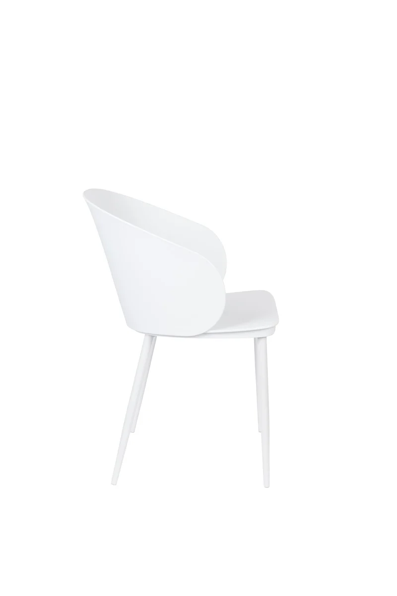 White Label Living Stuhl Gigi – Weiß, Polypropylen, 53,5 × 57 × 81 cm, 2er-Set