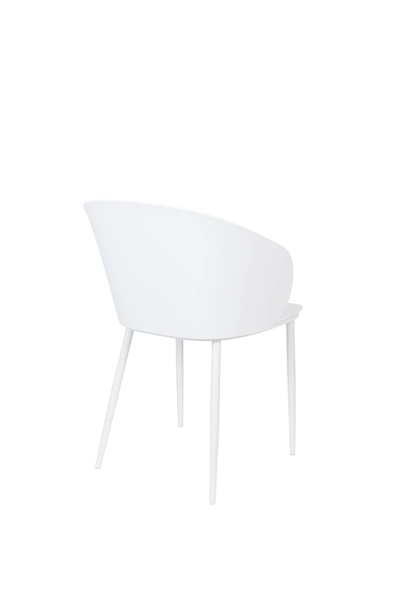 White Label Living Stuhl Gigi – Weiß, Polypropylen, 53,5 × 57 × 81 cm, 2er-Set