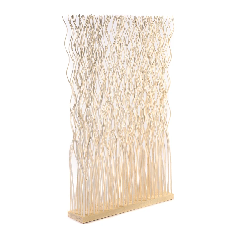 RAUMTEILER "KINKI" | Weidenholz, 110x70 cm | Zweige Paravent | Farbe: geblichen