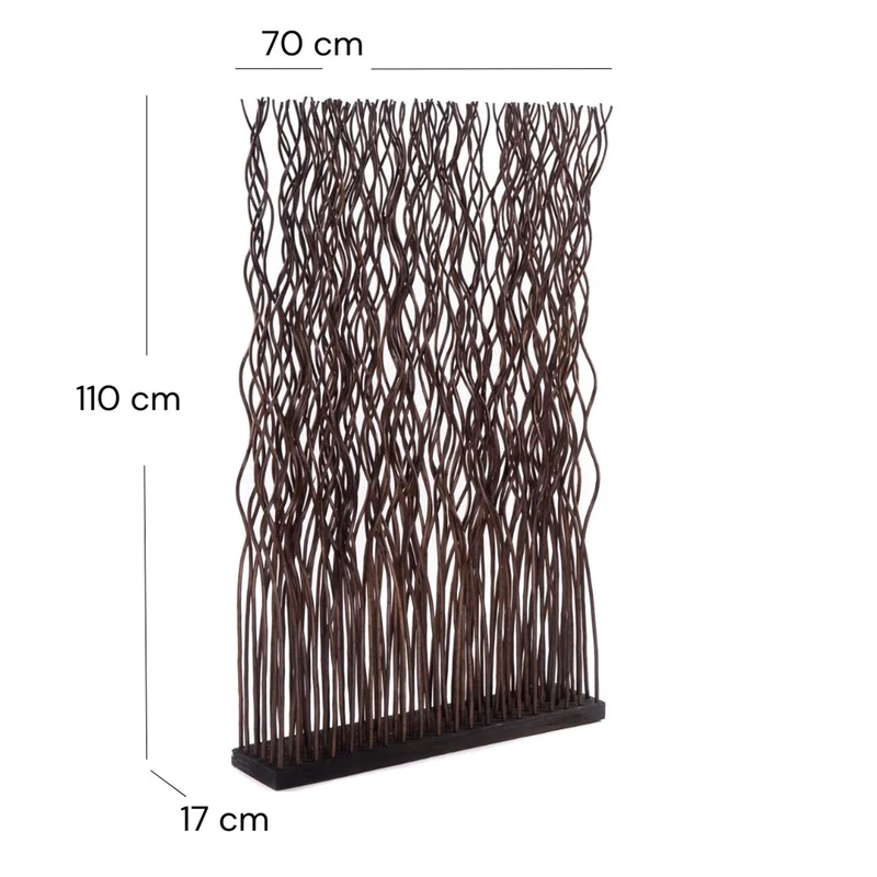 RAUMTEILER "KINKI" | Weidenholz, 110x70 cm | Zweige Paravent | Farbe: braun
