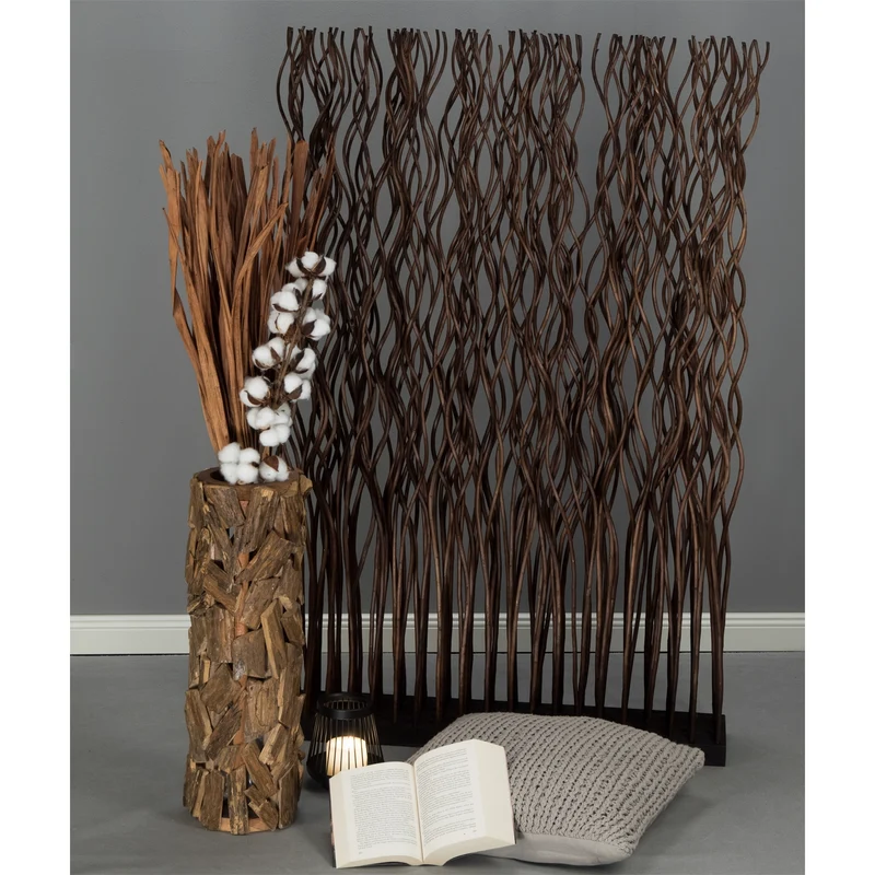 RAUMTEILER "KINKI" | Weidenholz, 110x70 cm | Zweige Paravent | Farbe: braun